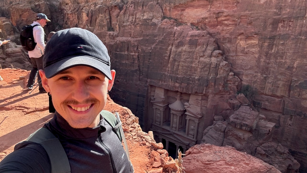 Rick above the Treasury at Petra